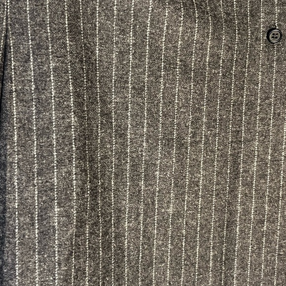 J. Crew Wool Blend Gray Striped Preppy Clueless Y2K Pleated Wrap Skirt - Picture 4 of 7